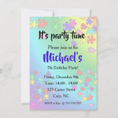 カラフルなジグソーパズルのピース 招待状 (正面)