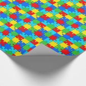 カラフルなジグソーパズルパターン ラッピングペーパー (角)