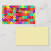 カラフルなジグソーパズルパターン 名刺 (正面/裏面)
