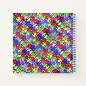 カラフルなジグソーパズル柄カスタマイズ ノートブック (裏面)