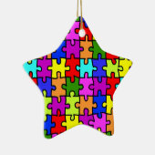 「カラフルなジグソーパズル」のオーナメント セラミックオーナメント (右)