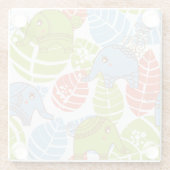 カラフルなジャングル象 ガラスコースター (裏面)