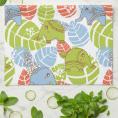 カラフルなジャングル象 キッチンタオル (折り畳み)