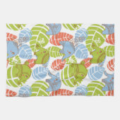 カラフルなジャングル象 キッチンタオル (横)
