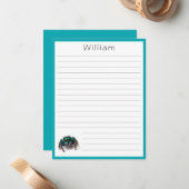 カラフルなジャンピングスパイダー フラット キッズ ライン入り ノートカード (正面/裏面インサイチュ)