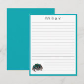 カラフルなジャンピングスパイダー フラット キッズ ライン入り ノートカード (正面/裏面)