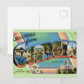 カラフルなジョージア州のグリーティング ポストカード (正面/裏面)