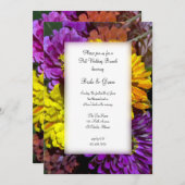 カラフルなジンジャの花の結婚式後ブランチ 招待状 (正面/裏面)
