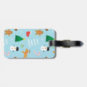 カラフルなジンジャーブレッドの雪だるまのクリスマスパターン ラゲッジタグ (裏面横)