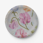 カラフルなスイートピーの紙皿 ペーパープレート (正面)