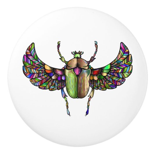 カラフルなスカラベ セラミックノブ (正面)