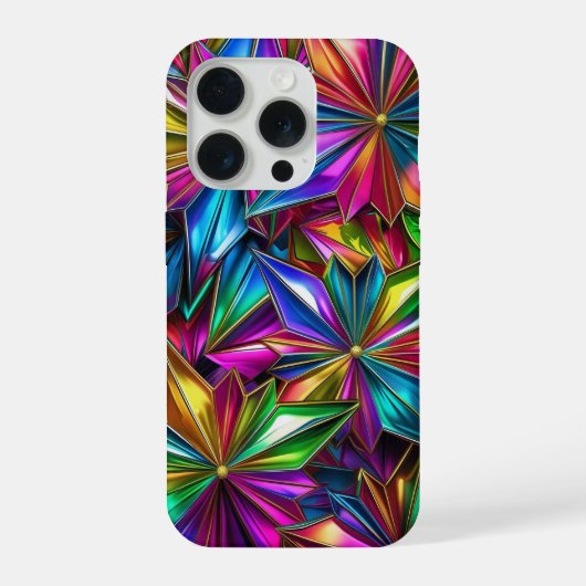 カラフルなスターバーストのスマホケース iPhoneケース (裏面)