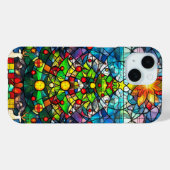 カラフルなステンドグラス風クリスマスツリー クリスマス Case-Mate iPhoneケース (裏面 (横))