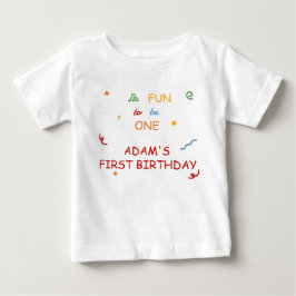 カラフルなストライプで楽しく ベビーTシャツ