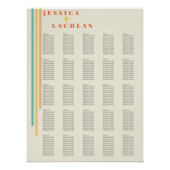 カラフルなストライプのシーティングチャート付きレトロシック ポスター (正面)