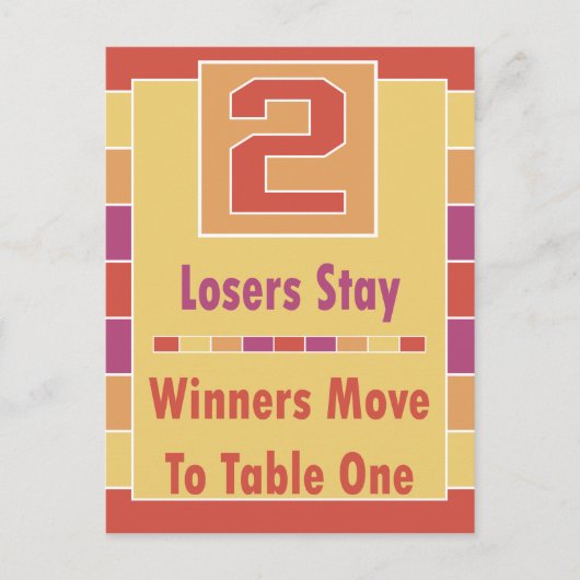 カラフルなストライプのブンコー テーブル カード #2 (正面)