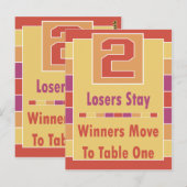 カラフルなストライプのブンコー テーブル カード #2 (正面/裏面)