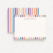カラフルなストライプのモダンな便箋カード ノートカード