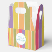 カラフルなストライプのモノグラム名前 フェイバーボックス (オープン)