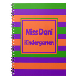 カラフルなストライプの教師/学生向けノート ノートブック