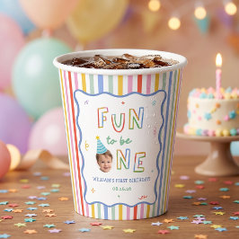 カラフルなストライプの誕生日パーティー用紙コップ 紙コップ