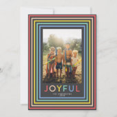 カラフルなストライプフレーム | ホリデー写真カード シーズンカード (正面)