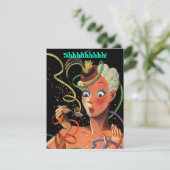 カラフルなストリーマーサプライズパーティーの女の子の招待状 招待状 (スタンド正面)