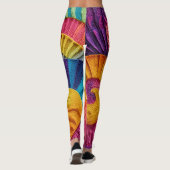 カラフルなスパイラル抽象背景 活力に満ちたエネルギー レギンス (裏面)