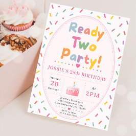 カラフルなスプリンクルで2歳の誕生日パーティーをお祝いしよう 招待状