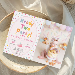 カラフルなスプリンクルで2歳の誕生日パーティーをお祝いしよう 招待状