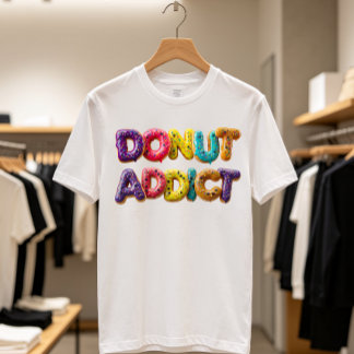 カラフルなスプリンクルのドーナツタイポグラフィ Tシャツ