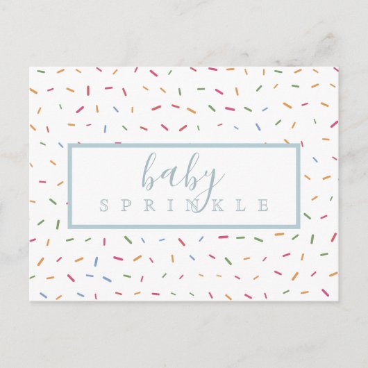 カラフルなスプリンクル ベイビースプリンクル ご招待 インビテーションポストカード (正面)