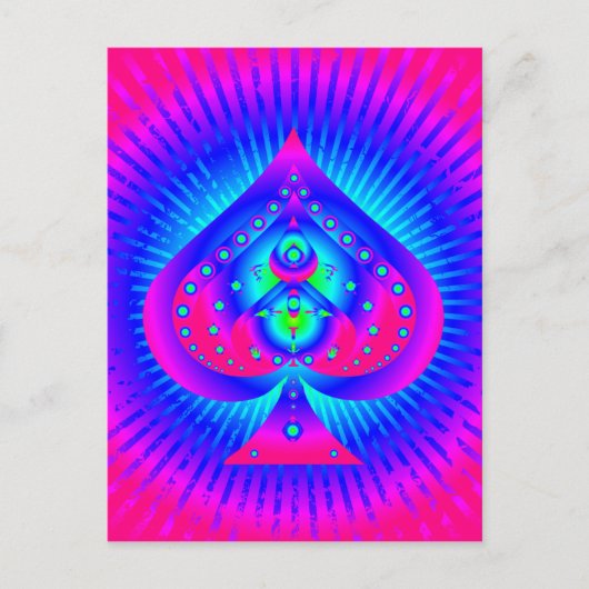 カラフルなスペードのシンボル ポストカード (正面)