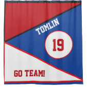 カラフルなスポーツにインスパイアされたシャワーカーテン シャワーカーテン (正面)