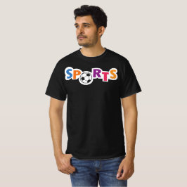 カラフルなスポーツのテキストデザインとサッカーボール Tシャツ