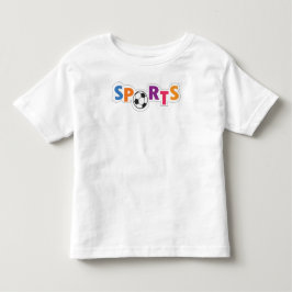 カラフルなスポーツテキストデザインとサッカーボール トドラーTシャツ