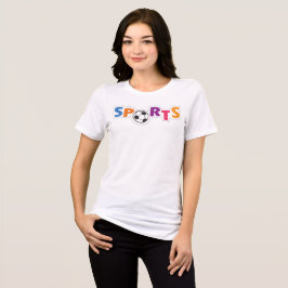 カラフルなスポーツテキストデザインとサッカーボール トライブレンドTシャツ