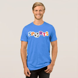 カラフルなスポーツテキストデザインとサッカーボール トライブレンドTシャツ