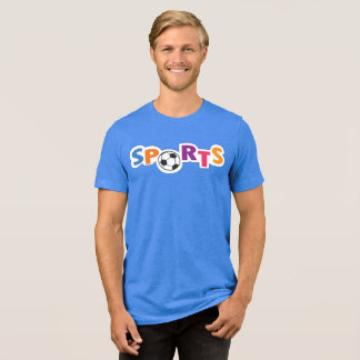 カラフルなスポーツテキストデザインとサッカーボール トライブレンドTシャツ