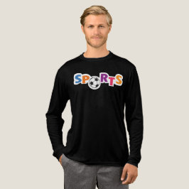 カラフルなスポーツテキストデザインとサッカーボール トライブレンドTシャツ