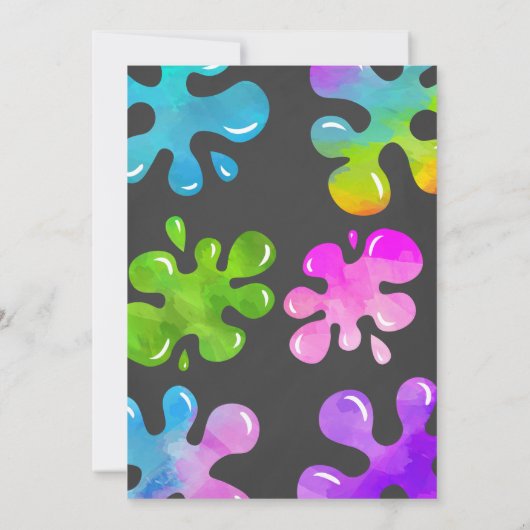 カラフルなスライムパーティーの招待状 招待状 (裏面)