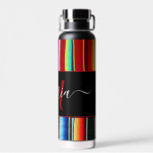 カラフルなセラペのストライプがカスタマイズ可能 ウォーターボトル (背面)
