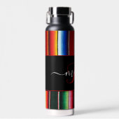 カラフルなセラペのストライプがカスタマイズ可能 ウォーターボトル (正面)