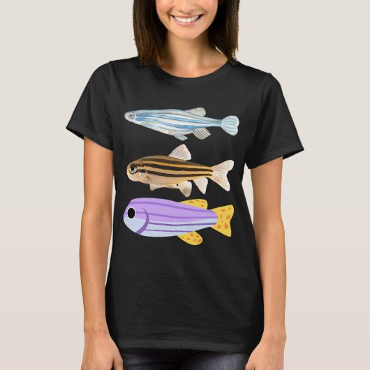 カラフルなゼブラフィッシュの美しさ Tシャツ (正面)