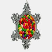 カラフルなゼリー菓子キャンデーのクリスマスのオーナメント スノーフレークピューターオーナメント (左)