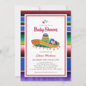 カラフルなソンブレロ フィエスタ ベイビー シャワー 招待状 (正面)