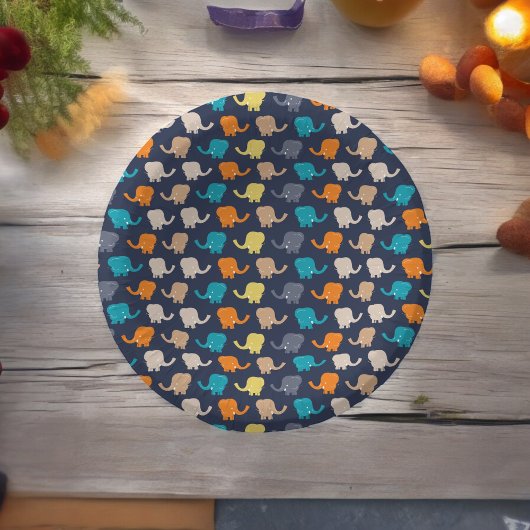 カラフルなゾウの漫画 ペーパーボウル