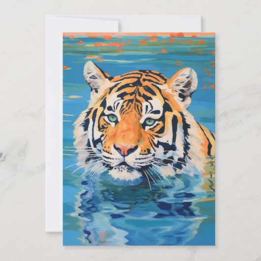 カラフルなタイのデザイン、ペイント、アート 招待状 (正面)