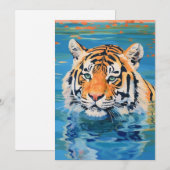 カラフルなタイのデザイン、ペイント、アート 招待状 (正面/裏面)