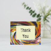 カラフルなタイダイの渦巻きに感謝 ポストカード (スタンド正面)